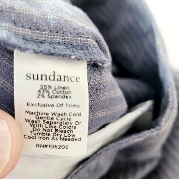 SUNDANCE Amelia Trouser Linen Blend‎ Striped Pants Size 2 - Picture 5 of 5